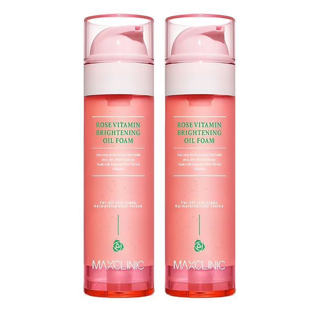 MAXCLINIC  Rose Vitamin Brightening Oil Cleansing Foam, 110g, 2 Count