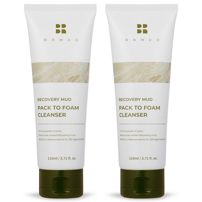 A'PIEU  PICK BORYEONG MUD Low-pH Gentle Pack to Foam Cleanser 110ml, 2 Count