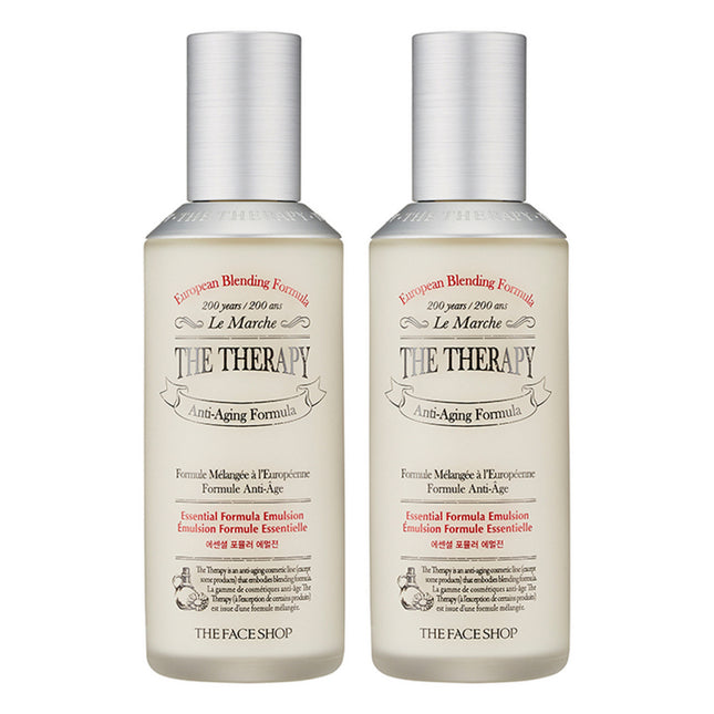 THE FACE SHOP  THE THERAPY ESSENTIAL FORMULA EMULSION, 130ML, 2PK