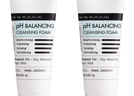 DERMA FACTORY  Panthenol pH Balancing Cleansing Foam, 120g, 2 Count