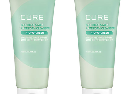 KIM JUNG MOON ALOE  Cure Soothing & Mild Aloe Foam Cleanser, 100ml, 2 Count