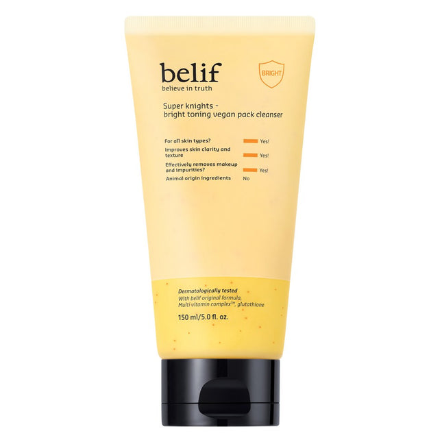 BELIF  Super Knights Bright Toning Vegan Packcleanser, 150ml, 1 Count