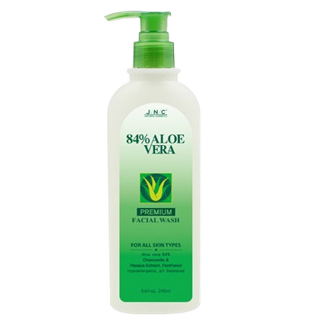 JNC  84% Aloe Vera Premium Facial Wash Non-Irritating Low pH Gel Type 24000, 240g, 1 Count