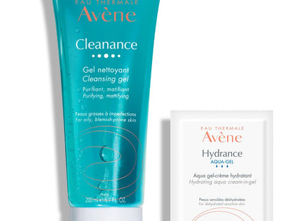 AVÈNE  Cleanance Cleansing Gel 200ml + Aqua Cream-in-Gel 2ml, 1 Set