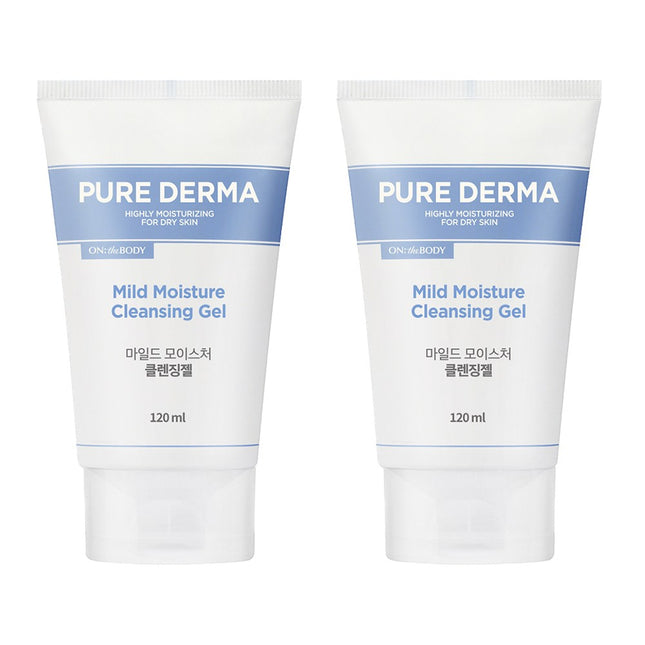 ON THE BODY  Pure Derma Mild Moisture Cleansing Gel 120ml 2 Pack