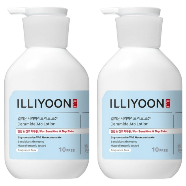 ILLIYOON Ceramide Ato Lotion Fragrance-Free, 350ml, 2 Count