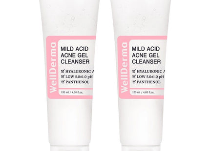 WELLDERMA  G Plus Mild Acid Acne Gel Cleanser, 120ml, 2 Count