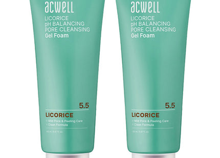 ARKWELL  Licorice pH Balancing Pore Cleansing Gel Foam, 160ml, 2 Count