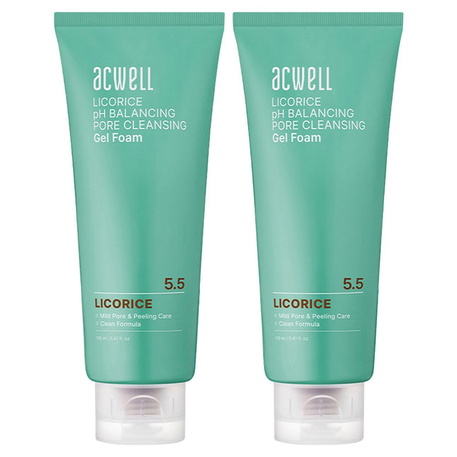 ARKWELL  Licorice pH Balancing Pore Cleansing Gel Foam, 160ml, 2 Count