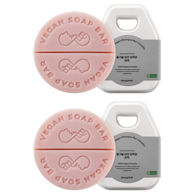 DONGGU BAT Vegan Shampoo Bar Camellia, 120g, 2-Pack