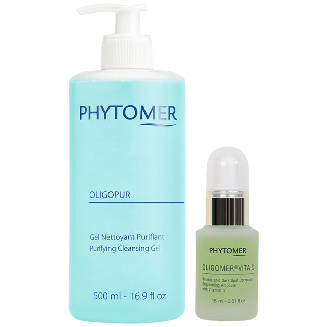 PHYTOMER  Gelle Nettoyante 500ml + Gift, Vita C Ampoule 15ml, 500ml, 1 pcs