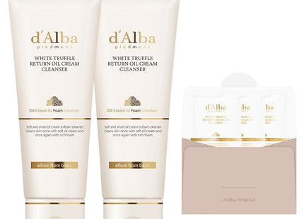 D'ALBA White Truffle Return Oil Cream Cleanser Tube, 100ml, 2 Count