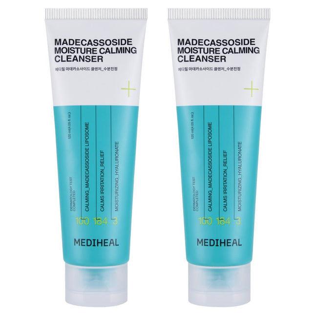 MEDIHEAL  Madecassoside Hydrating Soothing Cleansing Foam, 120ml, 2 Count