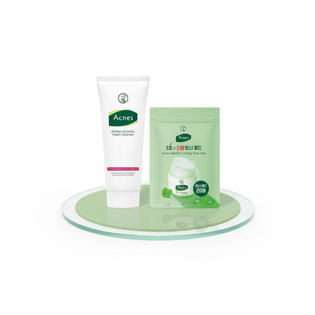 ACNES Perfect Solution Foam Cleanser 200ml +3-Second Toner Pad 20 Sheets