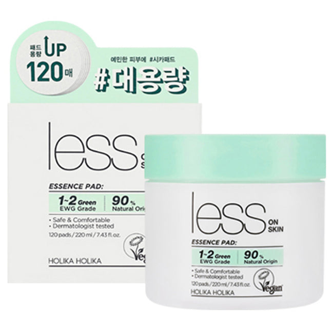 HOLIKA HOLIKA  Less on Skin Essence Pad 220ml, 120 count, 1 Pack