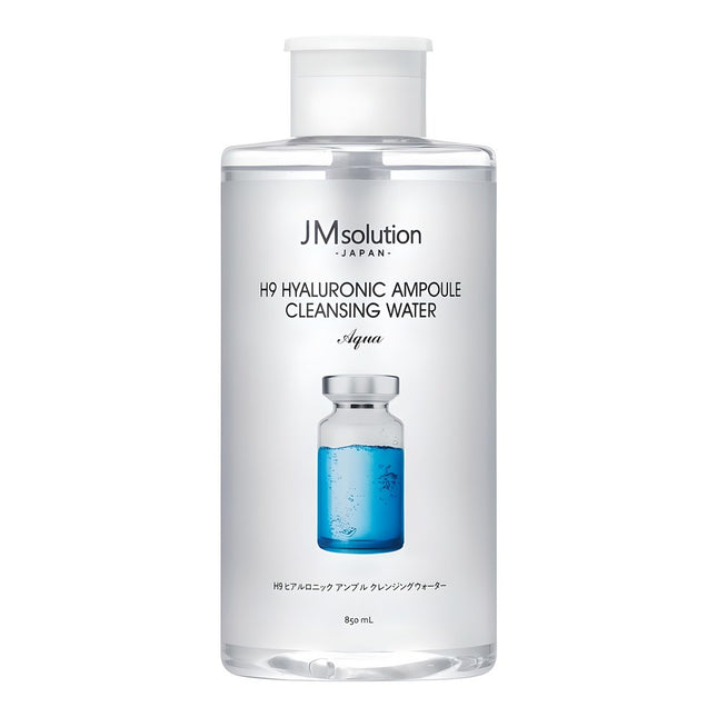 JM SOLUTION  H9 Hyaluronic Ampoule Cleansing Water Aqua, 850ml, 1 Count