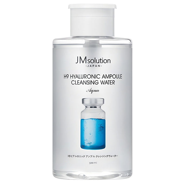 JM SOLUTION  H9 Hyaluronic Ampoule Cleansing Water Aqua, 500ml, 1 Count