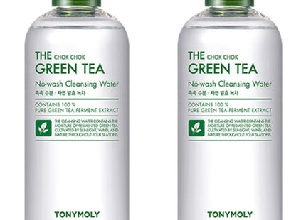 TONYMOLY The Chok Chok Green Tea No-Wash Cleansing Water 300ml, 2 Count