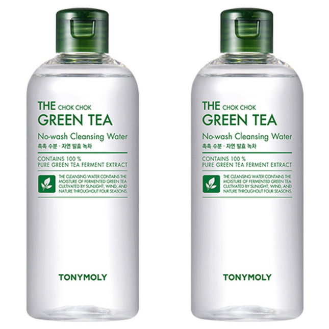 TONYMOLY The Chok Chok Green Tea No-Wash Cleansing Water 300ml, 2 Count