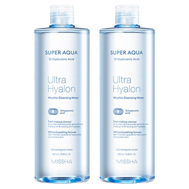 MISSHA  Super Aqua Ultra Hyalron Micellar Cleansing Water 500ml 2-Pack
