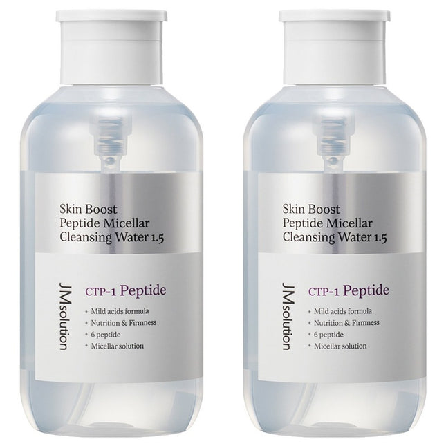 JM SOLUTION  Skin{\n}sault Peptide Micellar Cleansing Water 1.5, 500ml, 2 Count