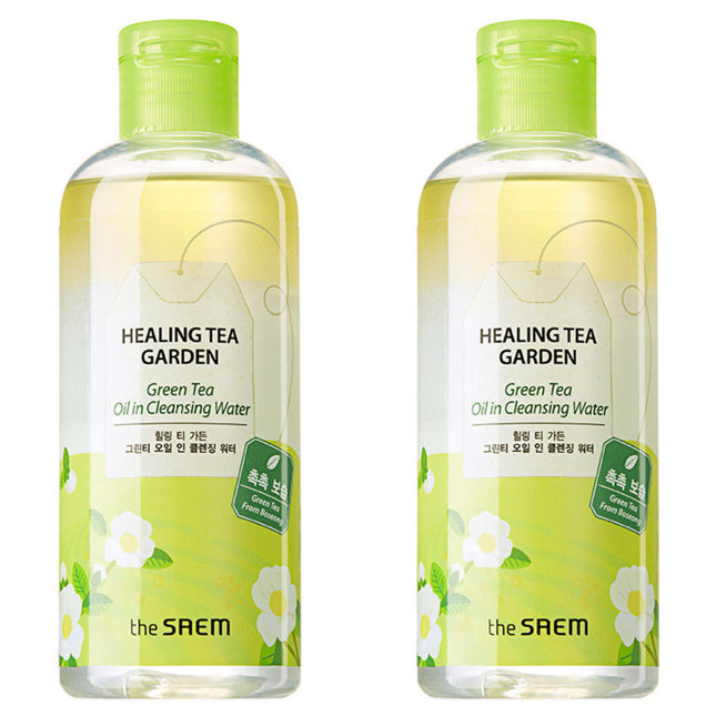 THE SAEM HEALING TEA GARDEN GREEN TEA OIL IN CLEAN sing Water, 300ml, 2 Count