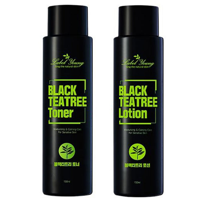 LABELYONG Shocking Black Tea Tree Toner + Lotion, 1 Set