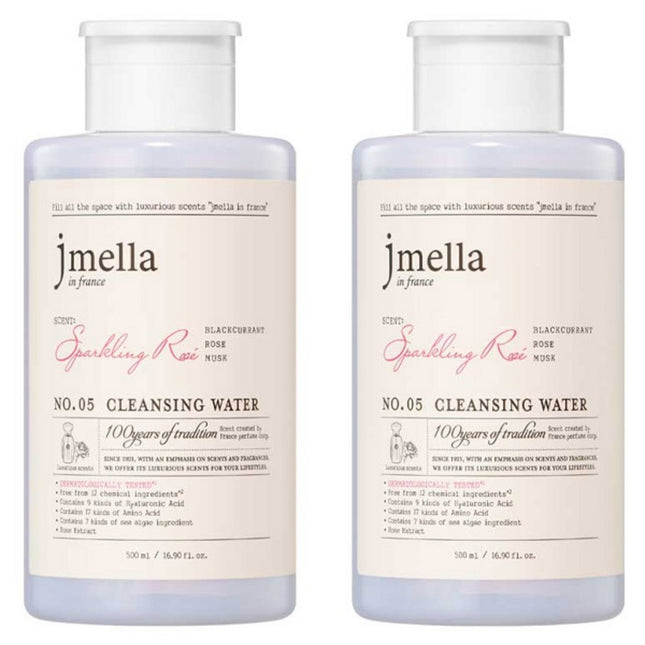 JAYMELLA  Sparkling Rosé Cleansing Water, 500ml, 2 Pack