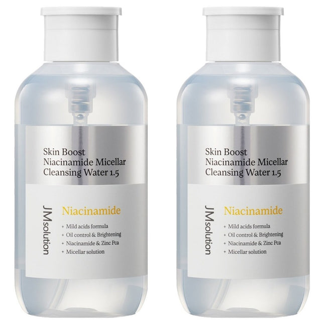 JM SOLUTION  SKIN BOOSTER NIACINAMIDE MICELLAR CLEANSING WATER 1.5 500ML 2PACK