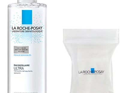 LA ROCHE-POSAY  Micellar Cleansing Water Ultra Sensitive + Cotton Pads 30 Count Set, 400ml, 1 Count