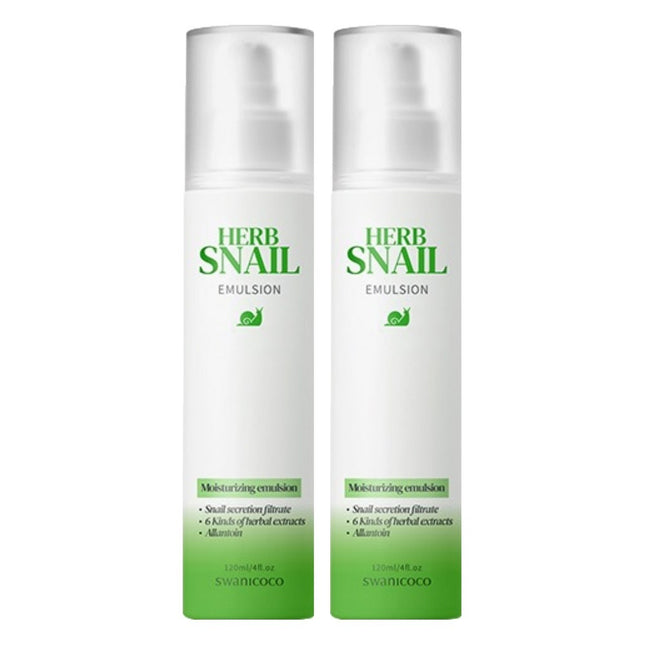 SWANYCOCO  Herb Snail Emulsion, 120ml, 2 Count