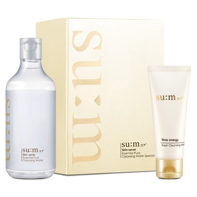 SU:M37  Skin Saver Essential Pure Cleansing Water 400ml + Cleansing Foam 100ml, Set