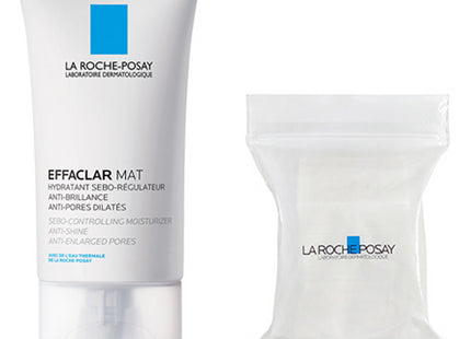 LA ROCHE-POSAY  Effaclar MAT Sebo-Controlling Moisturizer + Cotton Pads 30ea, 40ml, 1 Count