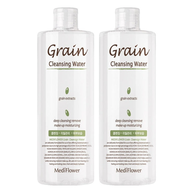 MEDIFLOWER  Grain Facial Cleansing Water 500ml 2 Count