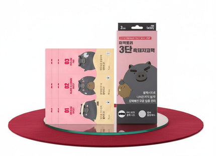 MEFACTORY 3-Step Black Pork Nose Pack 3 Sheets