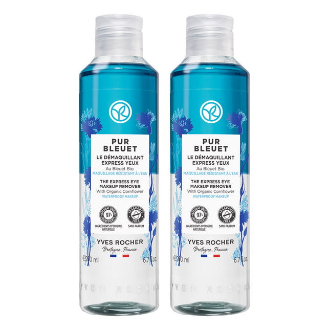 YVES ROCHER  Pure Bleuet Express Make-up Remover, 200ml, 2 Pack
