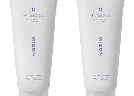 MIZON  Hyalugen Gel to Foam Moisturizing Cleanser, 100ml, 2 Count