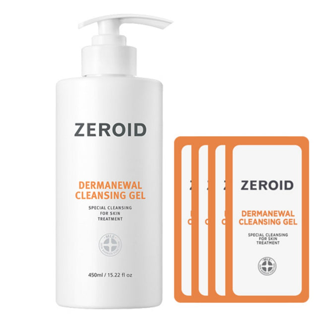 ZERIA Zeroid Dermanual Cleansing Gel 450ml Large Sample 4pcs Included, 1 Item