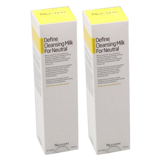 SKINDUM  Define Cleansing Milk for Neutral, 220ml, 2 Count