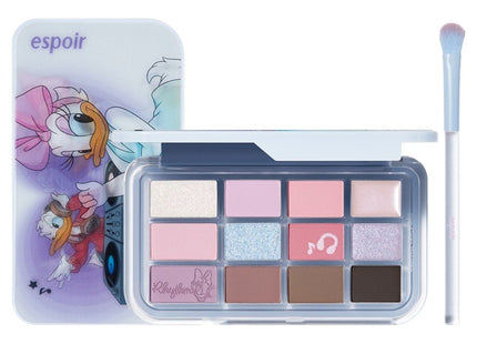 ESPOIR  Disney Edition Eye Core Palette + Base Shadow Brush Gift Set, No. 9 Rhythmic Lavender, 1 Set