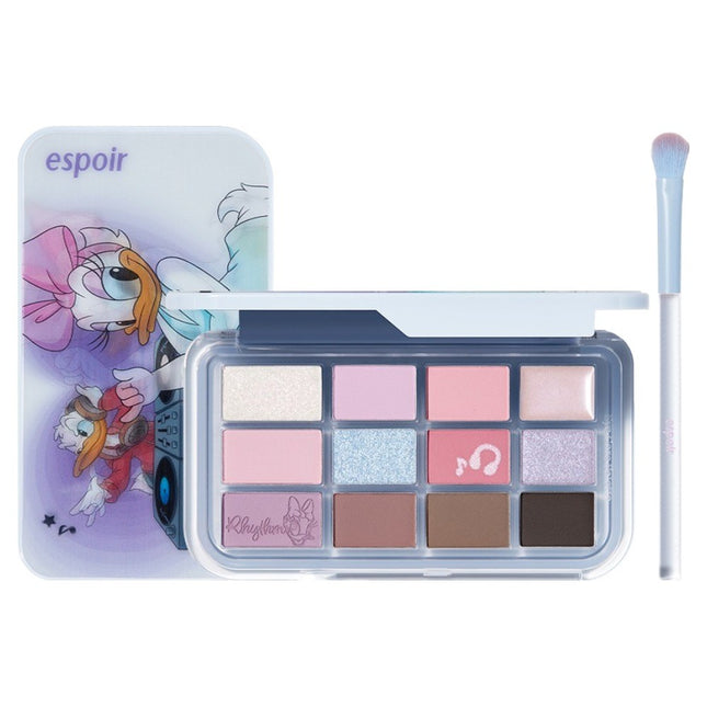 ESPOIR  Disney Edition Eye Core Palette + Base Shadow Brush Gift Set, No. 9 Rhythmic Lavender, 1 Set