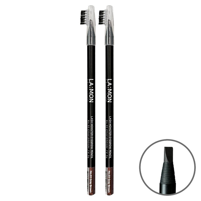 RAMON Lamong Lashmonster Milano Eyebrow Pencil, 03 Grey Brown, 2 Count