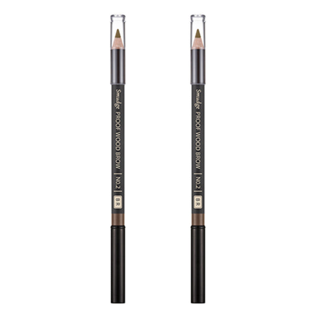 MISSHA  Smudge-proof Wood Eyebrow Pencil, Brown, 2 Count