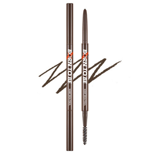 APIEU  Born To Be Madproof Skinny Eyebrow Pencil 0.08g, Dark Brown, 1 Count