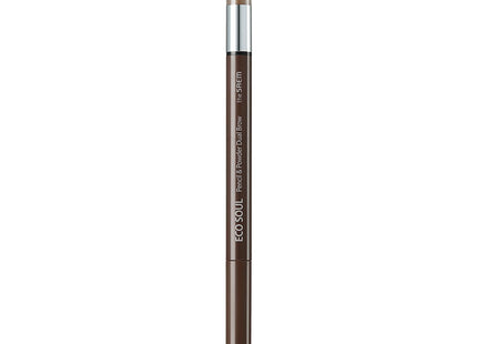 THE SAEM  Eco Soul Pencil & Powder Dual Brow, Dark Brown, 1 Count