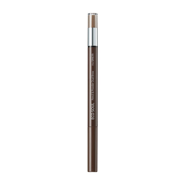 THE SAEM  Eco Soul Pencil & Powder Dual Brow, Dark Brown, 1 Count