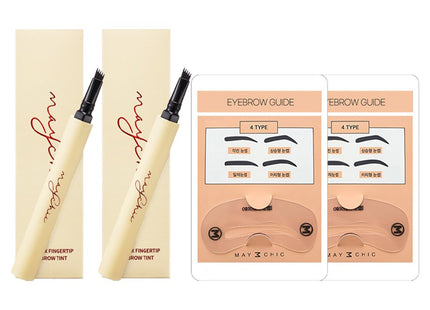 MAYCHEER Maycheer Long Fix Tint Eyebrow 1.2g Dark Brown, Pack of 2