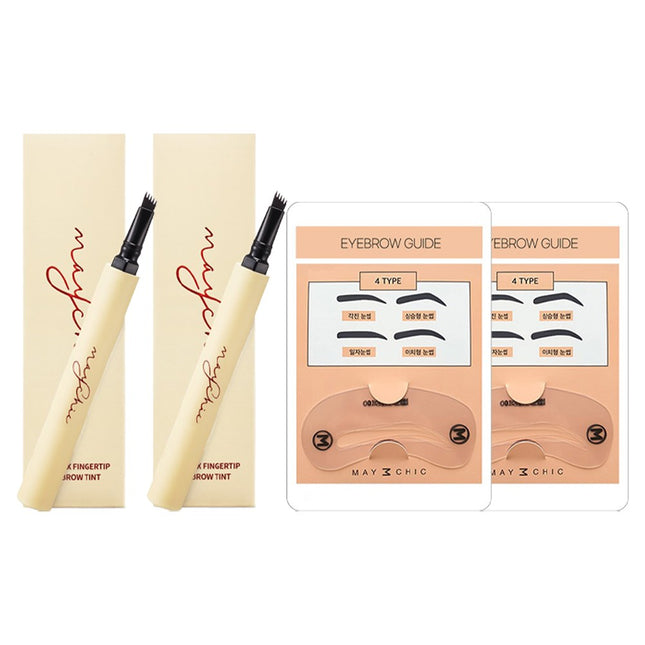 MAYCHEER Maycheer Long Fix Tint Eyebrow 1.2g Dark Brown, Pack of 2