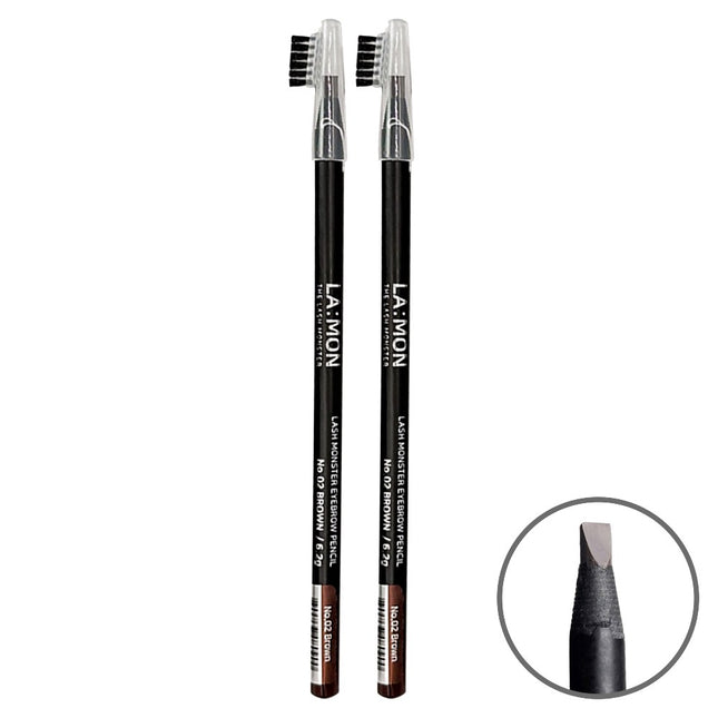 RAMON Ramom Lashmonster Milano Eyebrow Pencil, 02 Brown, 2 count