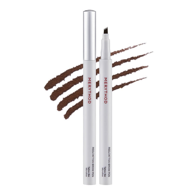 MERYTHOD  Reel Tattoo Eyebrow Pen 0.9g, 02 Natural Brown, 1 Count